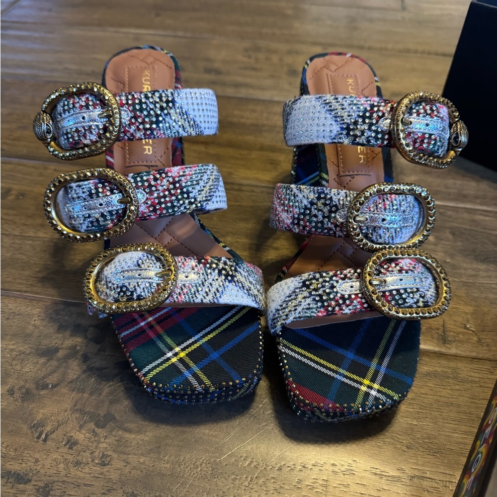 Kurt Geiger Multicolor Plaid Heels
